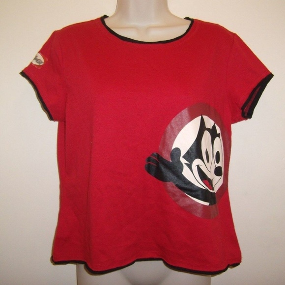 Vintage Rare Collectible Felix The Cat Red Summer Fun Shirt Top